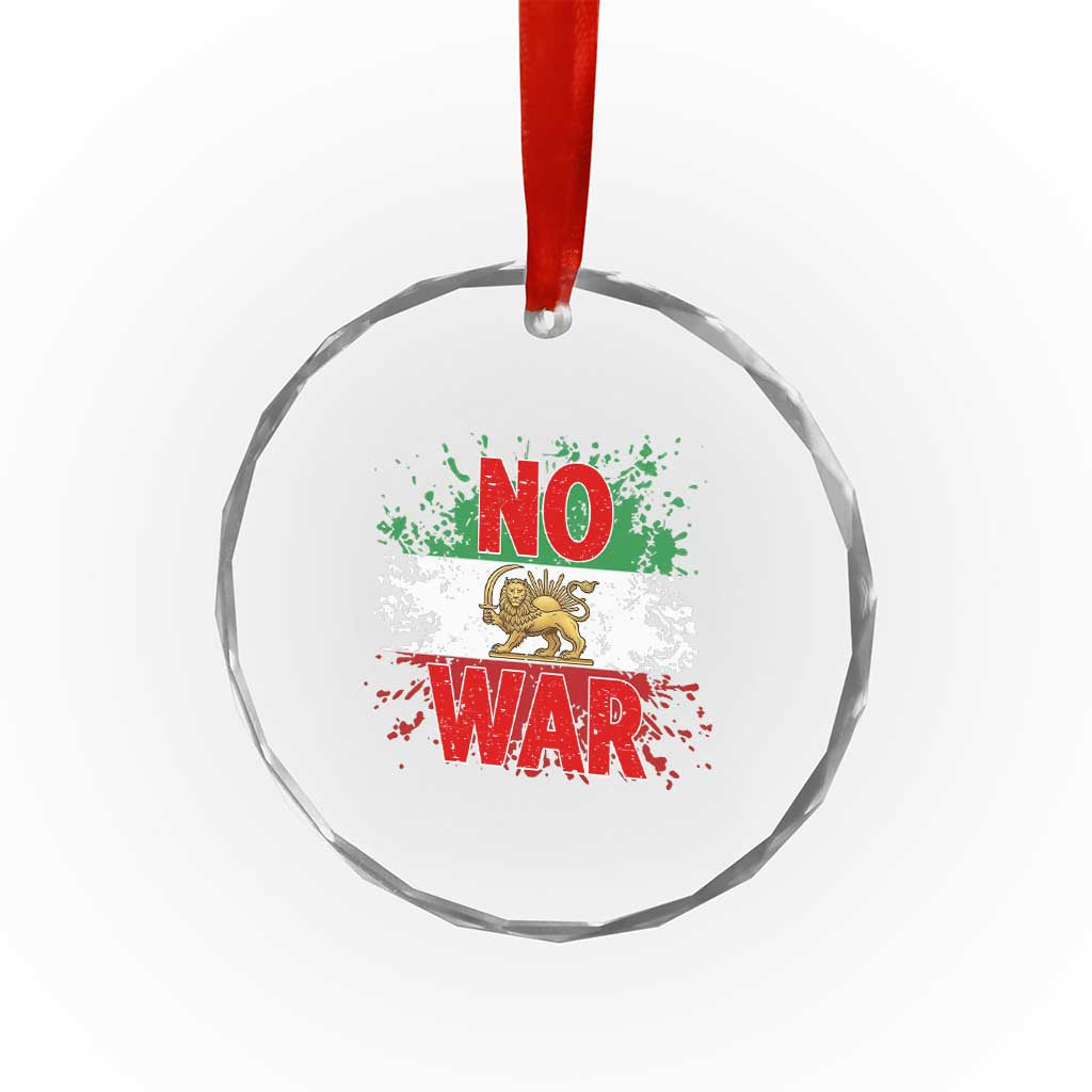 Free Iran Flag Crystal Glass Ornament No War Support Iranian Freedom TS14 Print Your Wear
