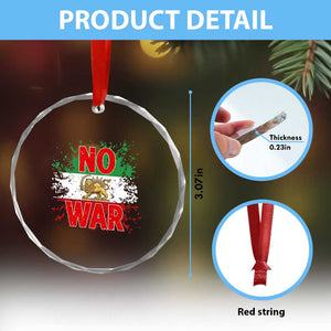 Free Iran Flag Crystal Glass Ornament No War Support Iranian Freedom TS14 Print Your Wear