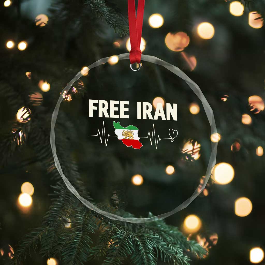 Free Iran Flag Crystal Glass Ornament Support Iranian Freedom TS14 Print Your Wear