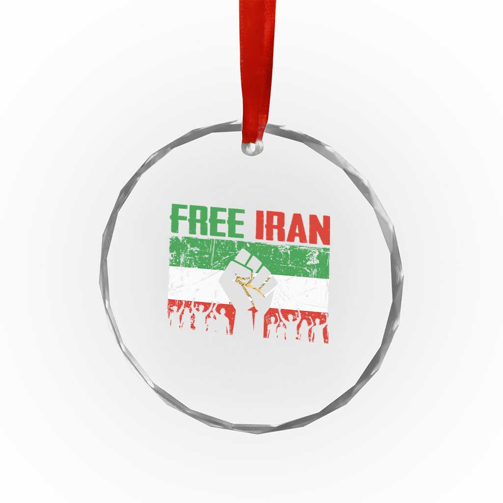 Free Iran Flag Crystal Glass Ornament Support Iranian Freedom No War TS14 Print Your Wear