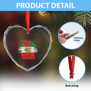 Free Iran Flag Heart Crystal Glass Ornament No War Support Iranian Freedom TS14 Print Your Wear
