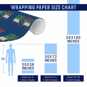 Free Iran Flag Wrapping Paper Roll Support Iranian Freedom No War TS14 Print Your Wear