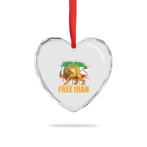 Free Iran Heart Crystal Glass Ornament Iran Flag Lion And Sun Persian Pride Iranian Protests TS11 Print Your Wear