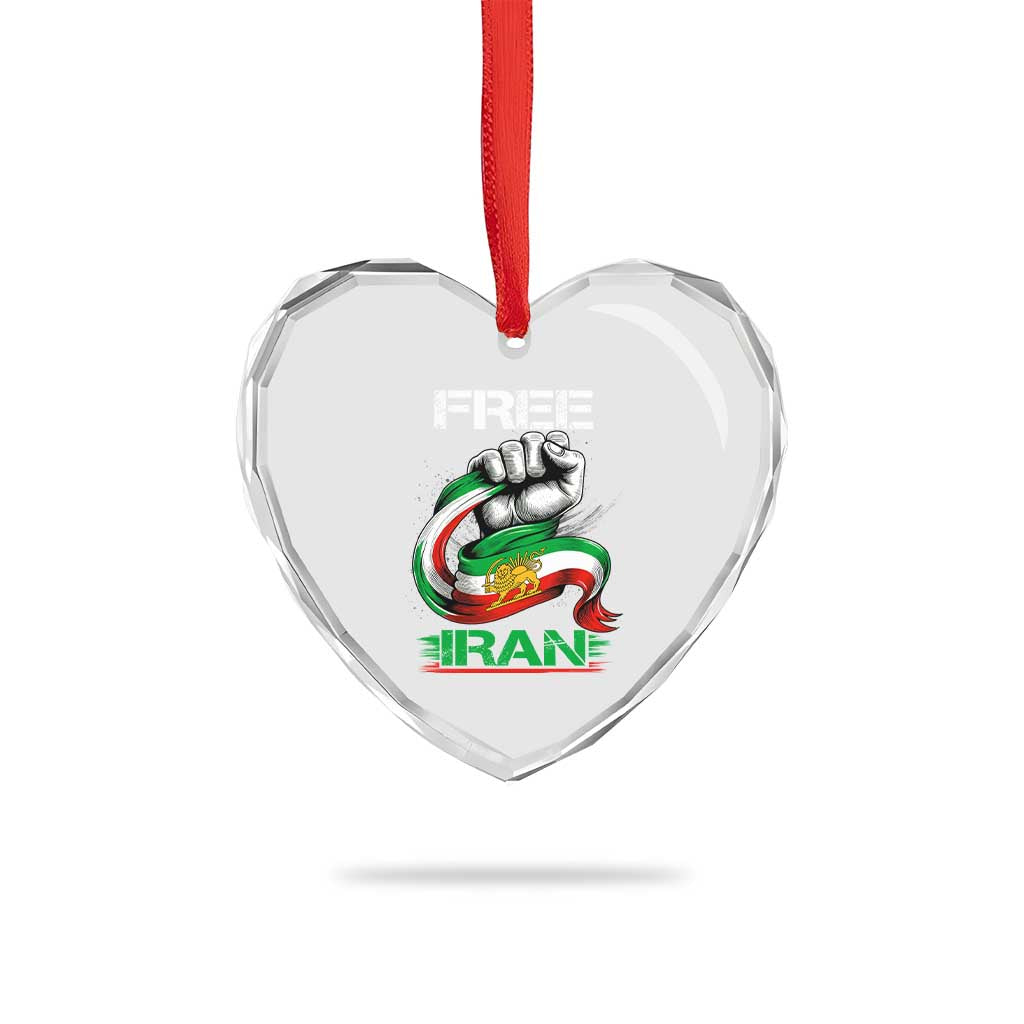 Free Iran Heart Crystal Glass Ornament Iran Lion Sun Flag Fist TS10 Print Your Wear