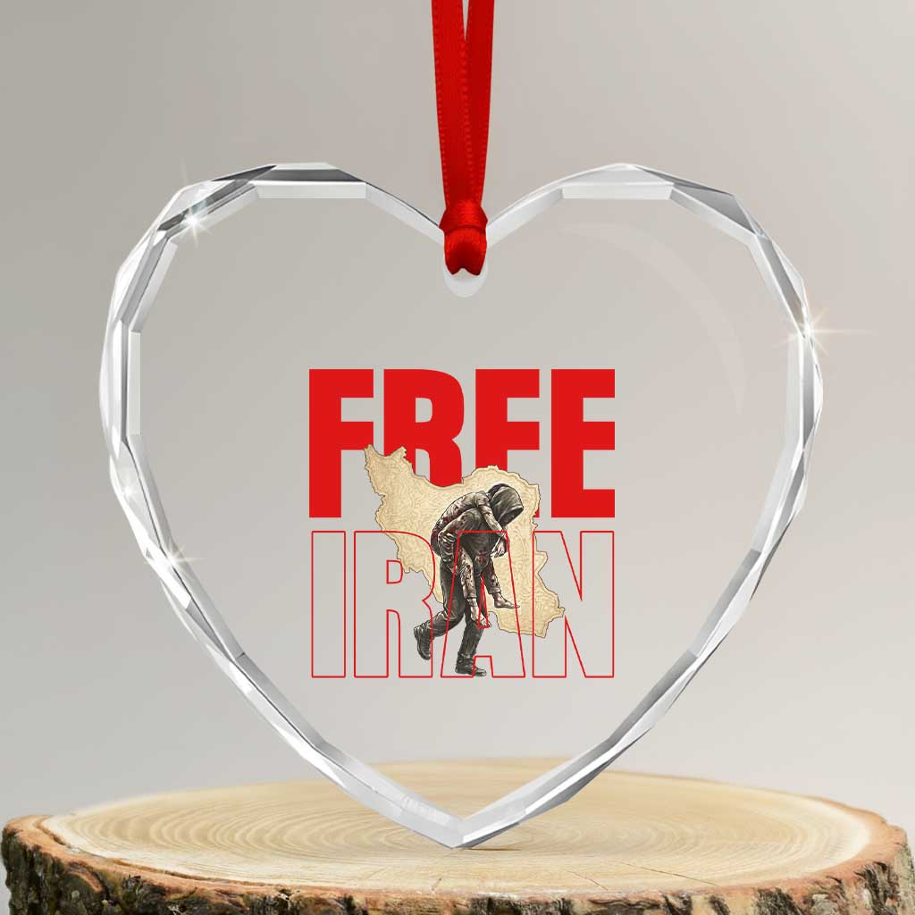 Free Iran Heart Crystal Glass Ornament Iranian Freedom Memorial Hamid Mahdavi Tribute TS14 Transparent Glass 3'' Heart Print Your Wear