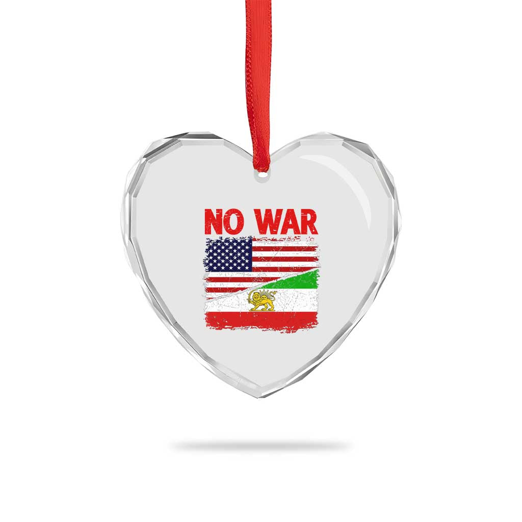 Free Iran Heart Crystal Glass Ornament No War Peace American Iran Unity TS14 Print Your Wear