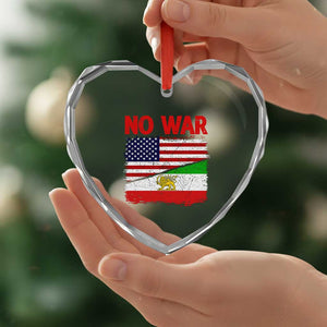Free Iran Heart Crystal Glass Ornament No War Peace American Iran Unity TS14 Print Your Wear