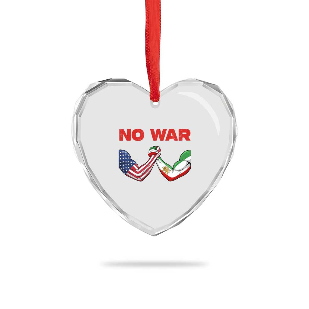 Free Iran Heart Crystal Glass Ornament No War Support Iranian Freedom TS14 Print Your Wear