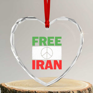 Free Iran Heart Crystal Glass Ornament Stop War Barbed Wire Peace Sign TS11 Transparent Glass 3'' Heart Print Your Wear