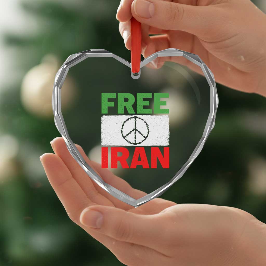 Free Iran Heart Crystal Glass Ornament Stop War Barbed Wire Peace Sign TS11 Print Your Wear