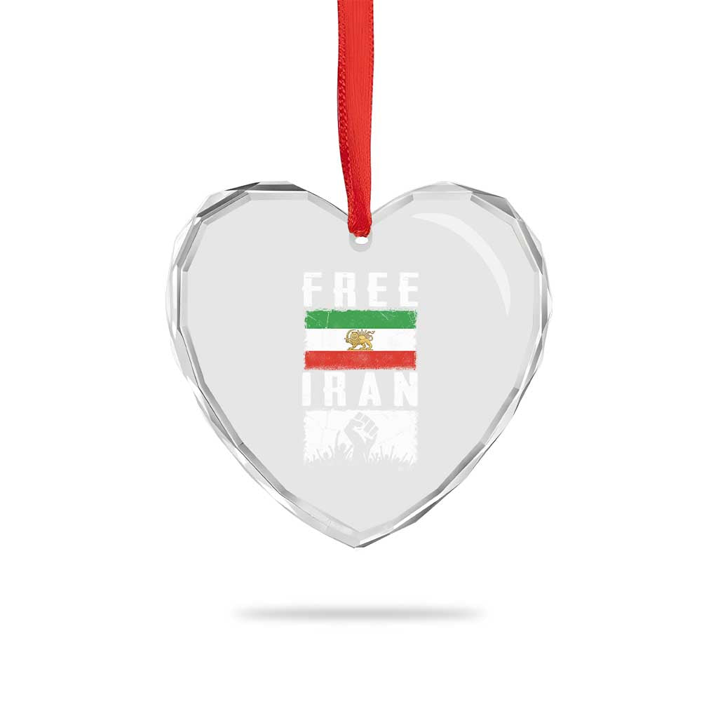 Free Iran Heart Crystal Glass Ornament Support Iranian Freedom TS14 Print Your Wear