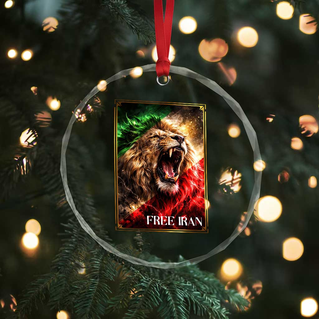 Free Iran Lion Crystal Glass Ornament Freedom Resistance Solidarity Movement Gift TS12 Print Your Wear