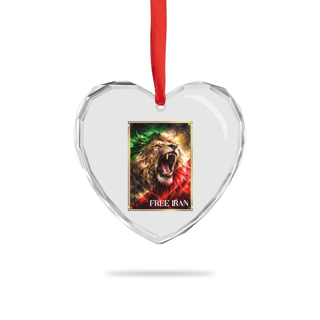 Free Iran Lion Heart Crystal Glass Ornament Freedom Resistance Solidarity Movement Gift TS12 Print Your Wear