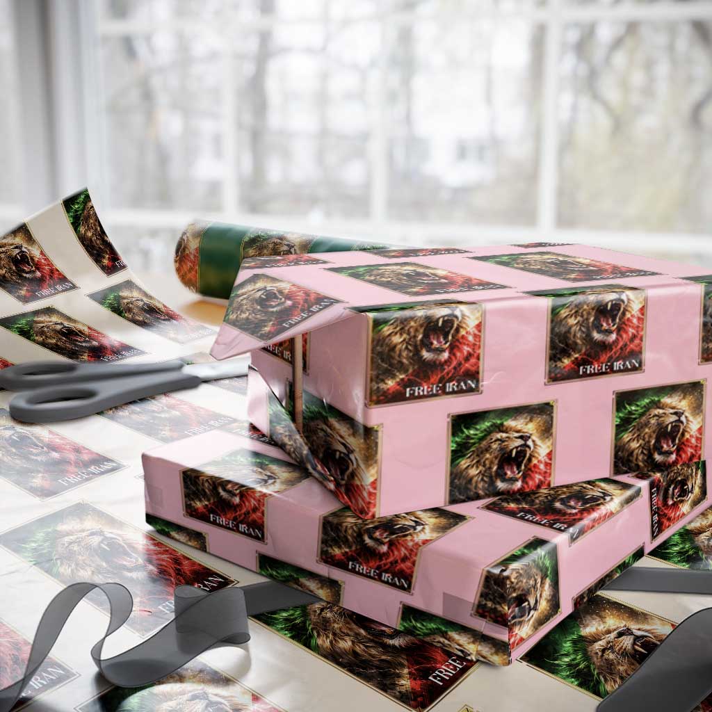 Free Iran Lion Wrapping Paper Roll Freedom Resistance Solidarity Movement Gift TS12 Light Pink Print Your Wear