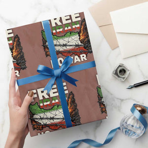 Free Iran No War Protest Graphic Wrapping Paper Roll Barbed Wire Freedom Human Rights Solidarity TS02 Mocha Print Your Wear