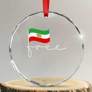 Free Iran Persian Flag Crystal Glass Ornament Iranian Freedom Supporters Revolution TS02 Transparent Glass 3'' Circle Print Your Wear