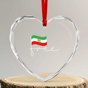 Free Iran Persian Flag Heart Crystal Glass Ornament Iranian Freedom Supporters Revolution TS02 Transparent Glass 3'' Heart Print Your Wear