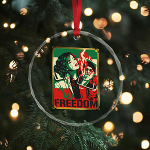 Free Iran Protest Crystal Glass Ornament Support Women Life Freedom Statement TS11 Print Your Wear