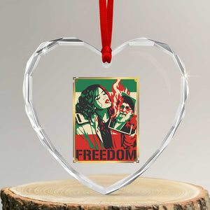 Free Iran Protest Heart Crystal Glass Ornament Support Women Life Freedom Statement TS11 Transparent Glass 3'' Heart Print Your Wear