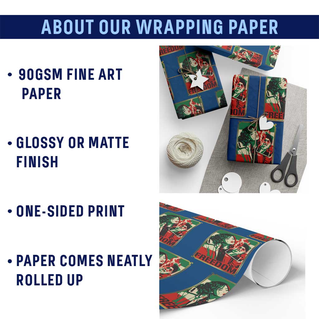 Free Iran Protest Wrapping Paper Roll Support Women Life Freedom Statement TS11 Print Your Wear