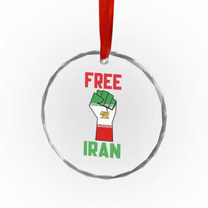 Free Iran Raised Fist Crystal Glass Ornament Persian Flag Lion and Sun Emblem Iranian Revolution TS02 Print Your Wear