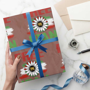 Free Iran Sunflower Wrapping Paper Roll Persian Flag Lion and Su Iranian Revolution Freedom Supporters TS02 Mocha Print Your Wear