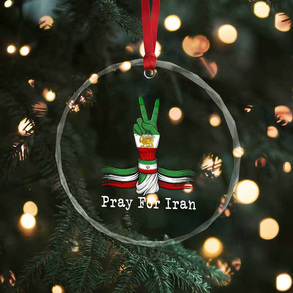 Free Iran Support Crystal Glass Ornament Pray For Iran TS14 Print Your Wear