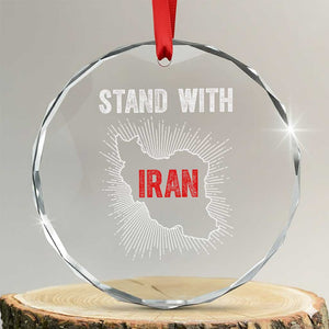 Free Iran Support Crystal Glass Ornament Stand With Iran TS14 Transparent Glass 3'' Circle Print Your Wear