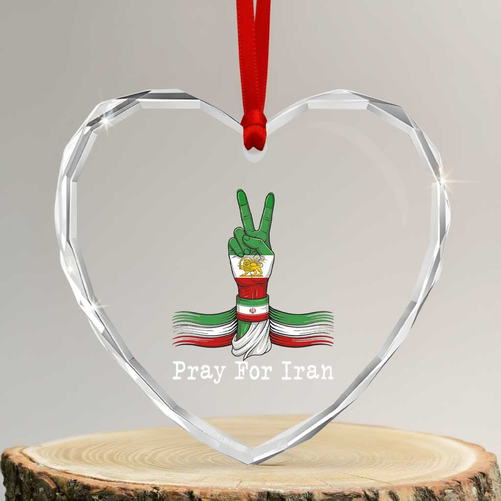 Free Iran Support Heart Crystal Glass Ornament Pray For Iran TS14 Transparent Glass 3'' Heart Print Your Wear