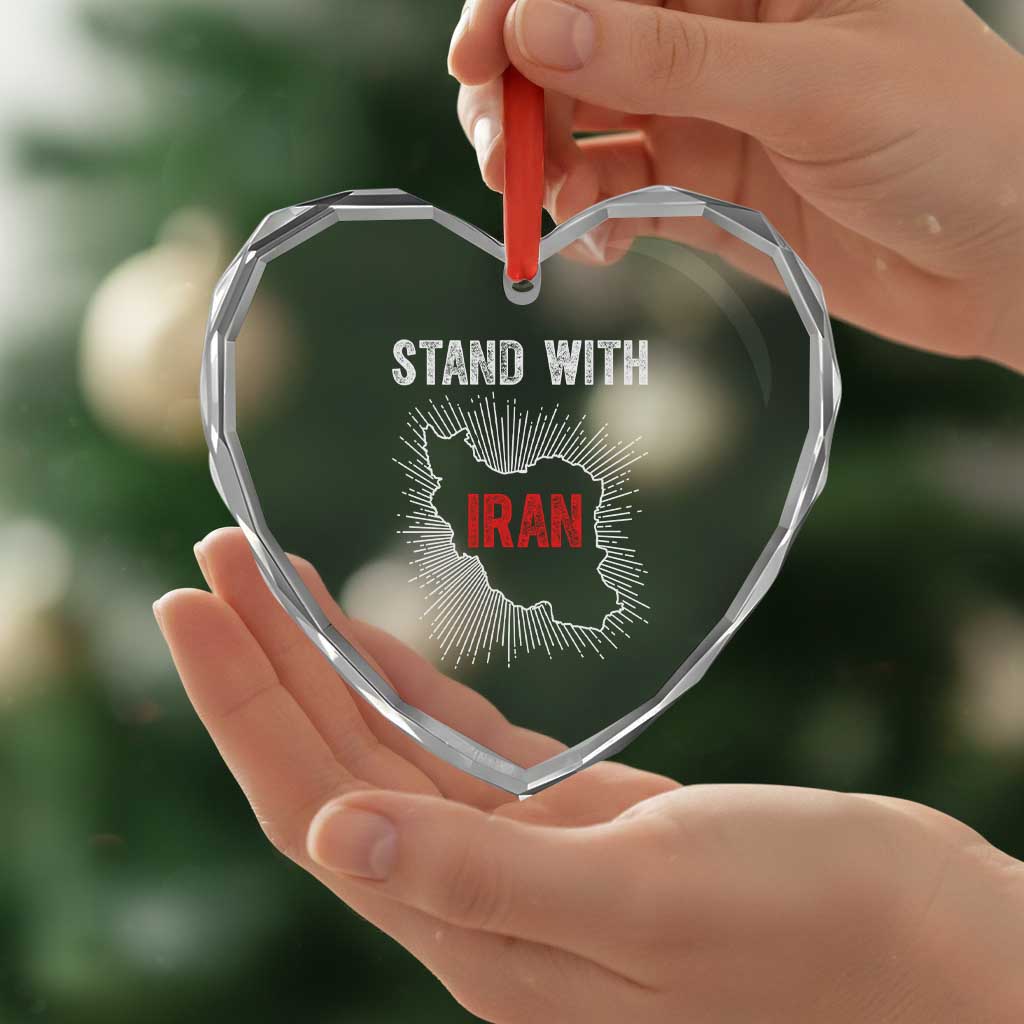 Free Iran Support Heart Crystal Glass Ornament Stand With Iran TS14 Print Your Wear