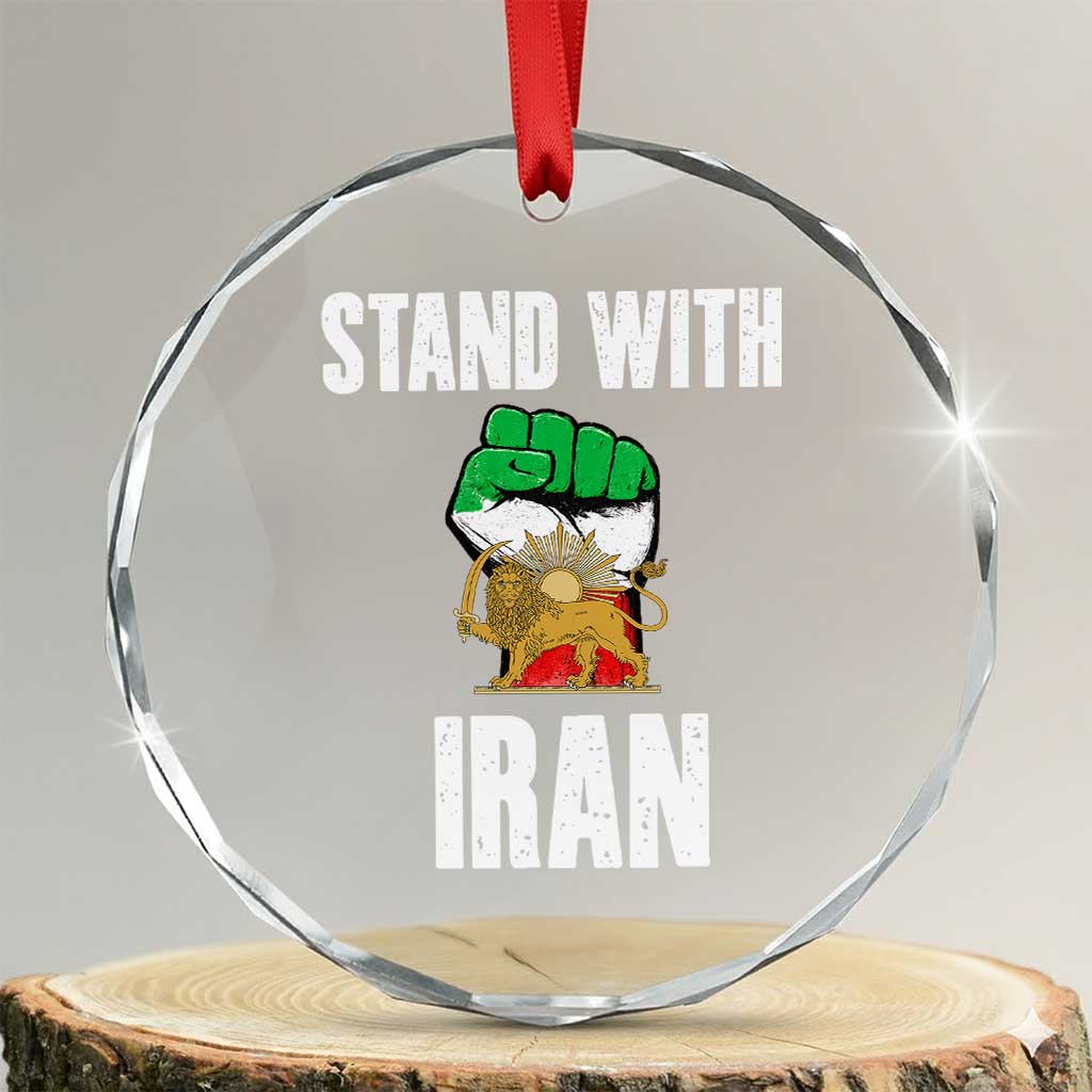 Free Iran Support Iranian MIGA Crystal Glass Ornament Stand With Iran TS14 Transparent Glass 3'' Circle Print Your Wear