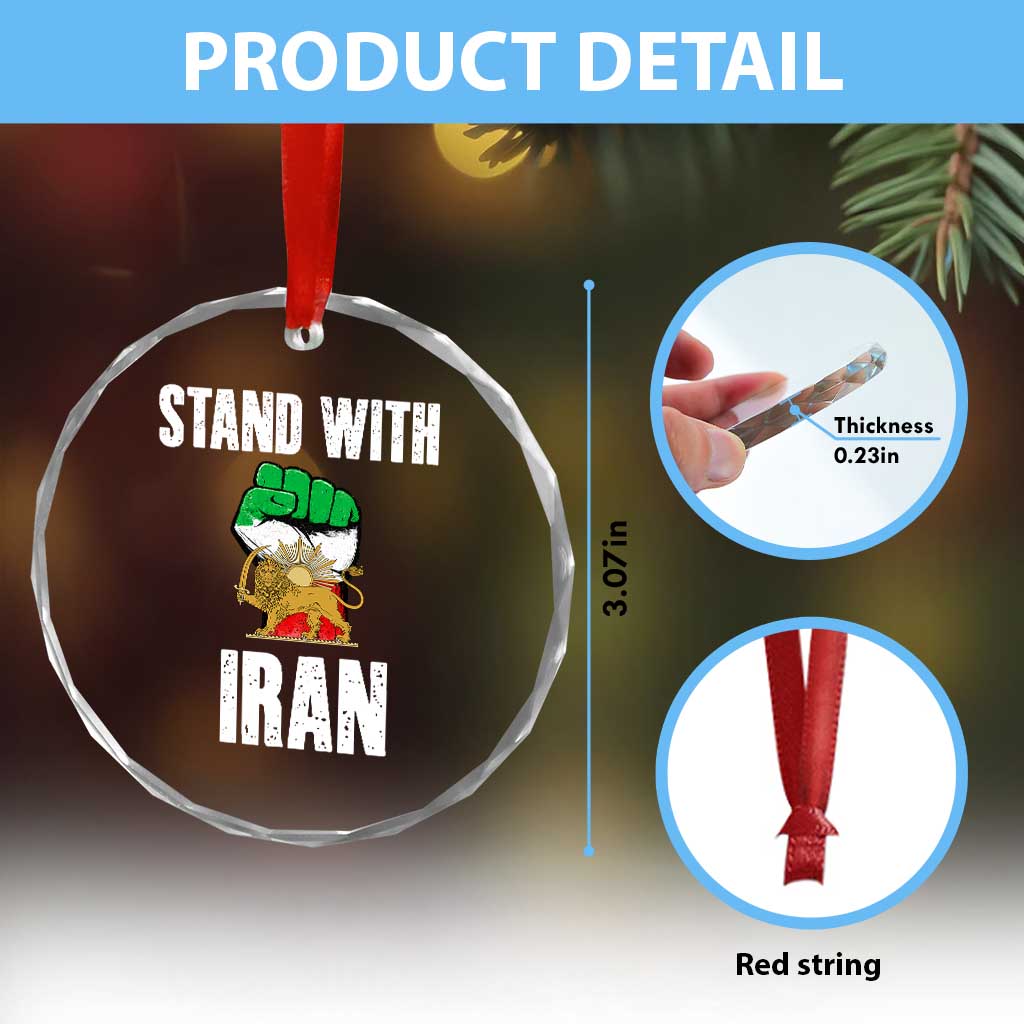 Free Iran Support Iranian MIGA Crystal Glass Ornament Stand With Iran TS14 Print Your Wear