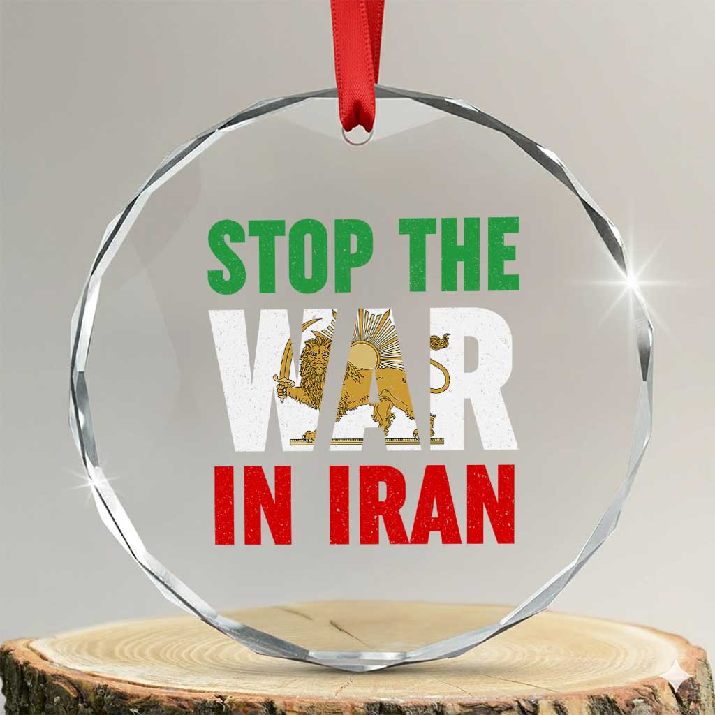 Free Iran Support Iranian MIGA Crystal Glass Ornament Stop The War In Iran TS14 Transparent Glass 3'' Circle Print Your Wear