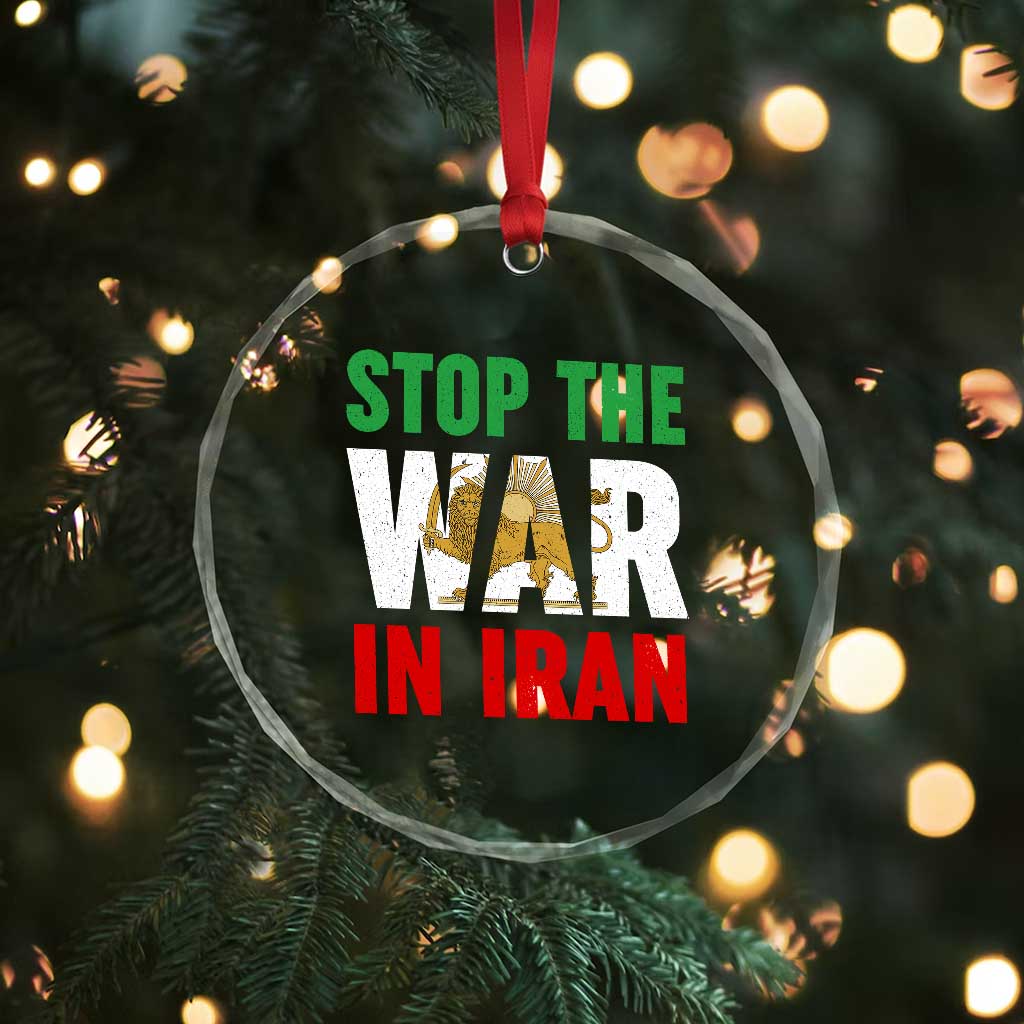 Free Iran Support Iranian MIGA Crystal Glass Ornament Stop The War In Iran TS14 Print Your Wear