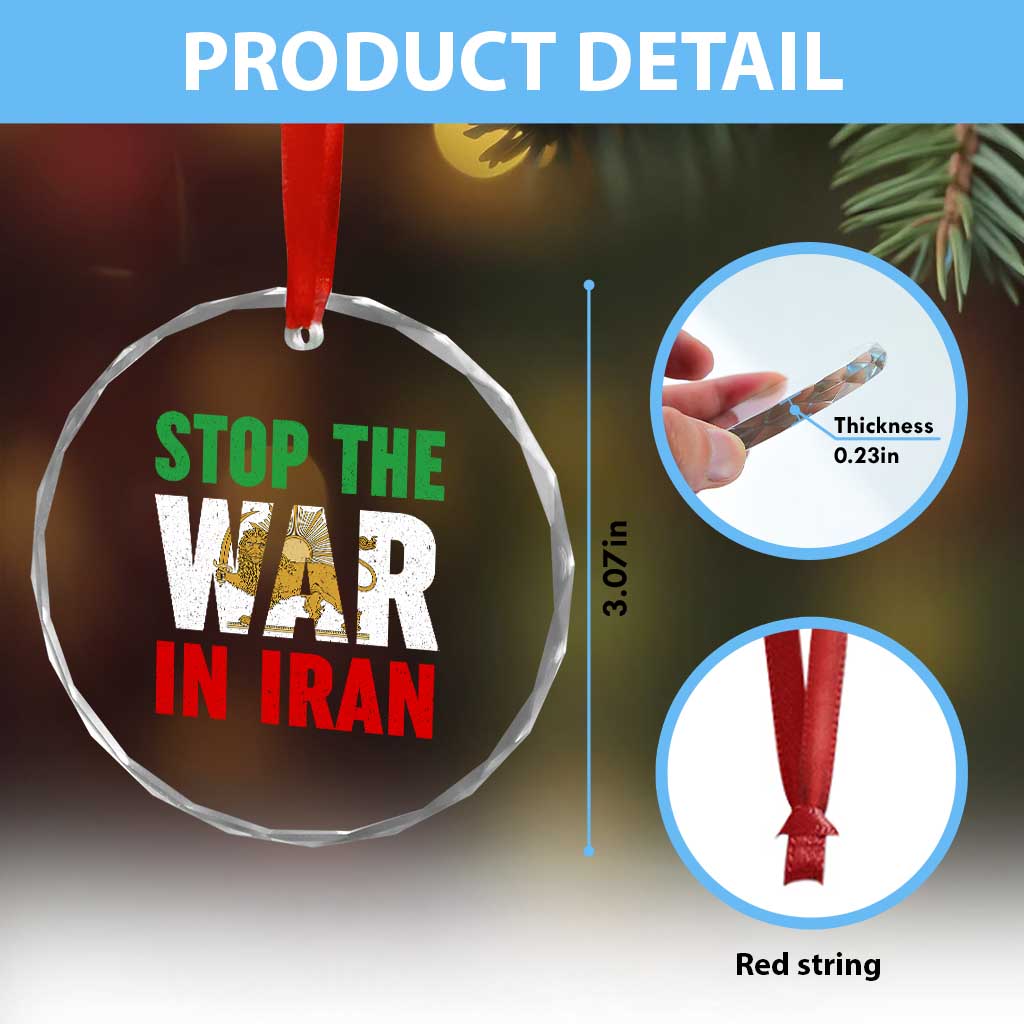 Free Iran Support Iranian MIGA Crystal Glass Ornament Stop The War In Iran TS14 Print Your Wear