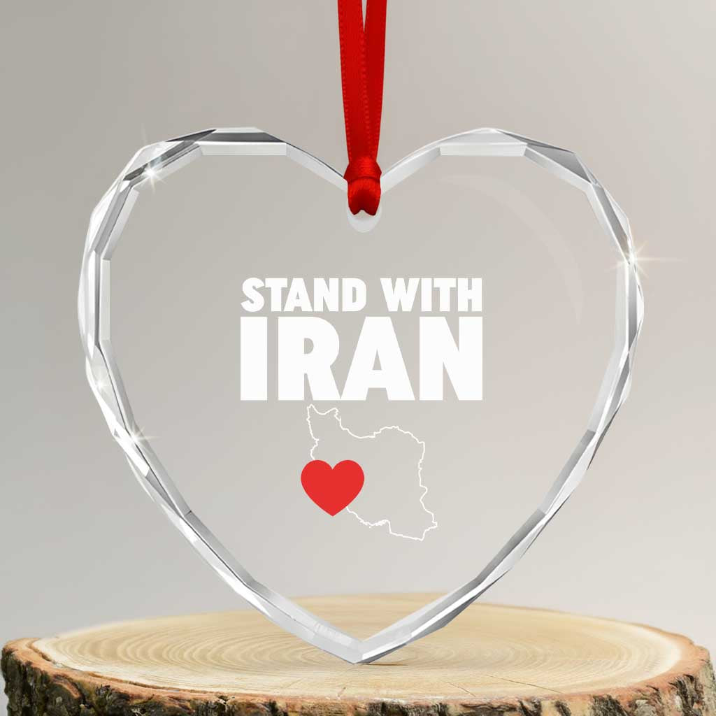 Free Iran Support Iranian MIGA Heart Crystal Glass Ornament TS14 Transparent Glass 3'' Heart Print Your Wear
