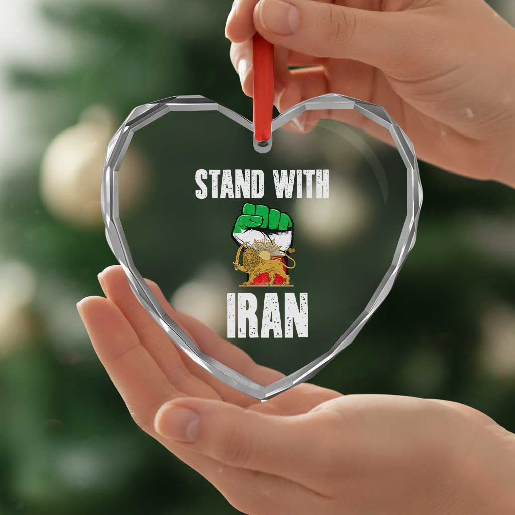 Free Iran Support Iranian MIGA Heart Crystal Glass Ornament Stand With Iran TS14 Print Your Wear