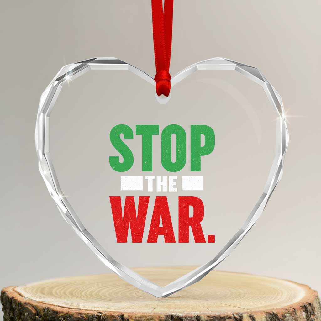 Free Iran Support Iranian MIGA Heart Crystal Glass Ornament Stop The War TS14 Transparent Glass 3'' Heart Print Your Wear