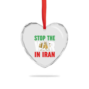 Free Iran Support Iranian MIGA Heart Crystal Glass Ornament Stop The War In Iran TS14 Print Your Wear