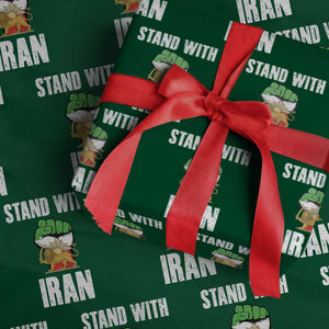 Free Iran Support Iranian MIGA Wrapping Paper Roll Stand With Iran TS14 Green Print Your Wear