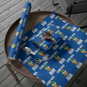 Free Iran Support Iranian MIGA Wrapping Paper Roll Stand With Iran TS14 Blue Print Your Wear