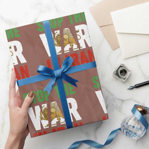 Free Iran Support Iranian MIGA Wrapping Paper Roll Stop The War In Iran TS14 Mocha Print Your Wear