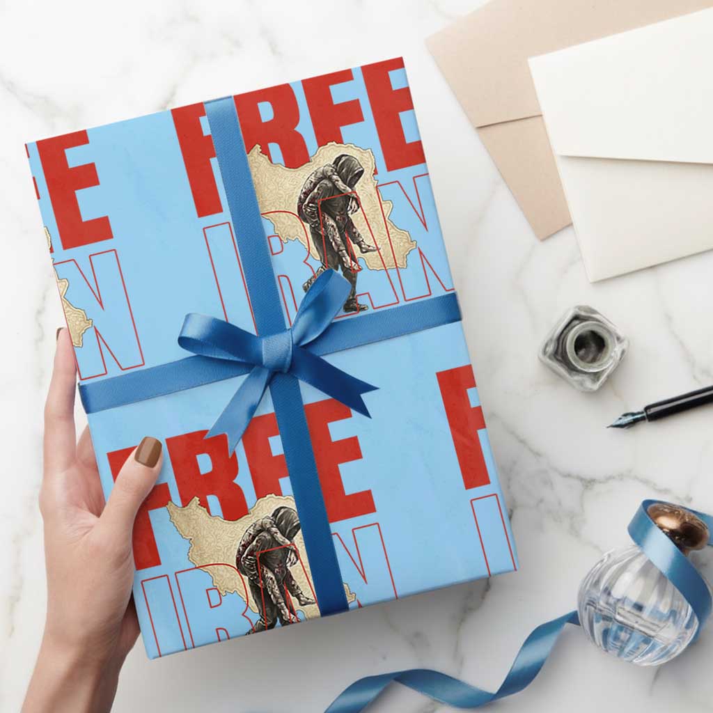 Free Iran Wrapping Paper Roll Iranian Freedom Memorial Hamid Mahdavi Tribute TS14 Light Blue Print Your Wear