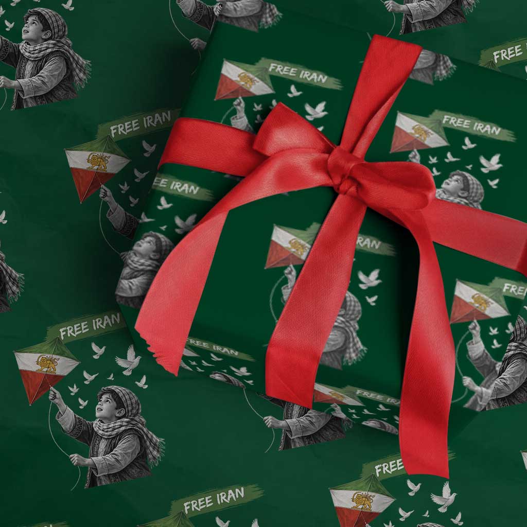 Free Iran Wrapping Paper Roll Lion And Sun Flag Persian Freedom Movement TS10 Green Print Your Wear