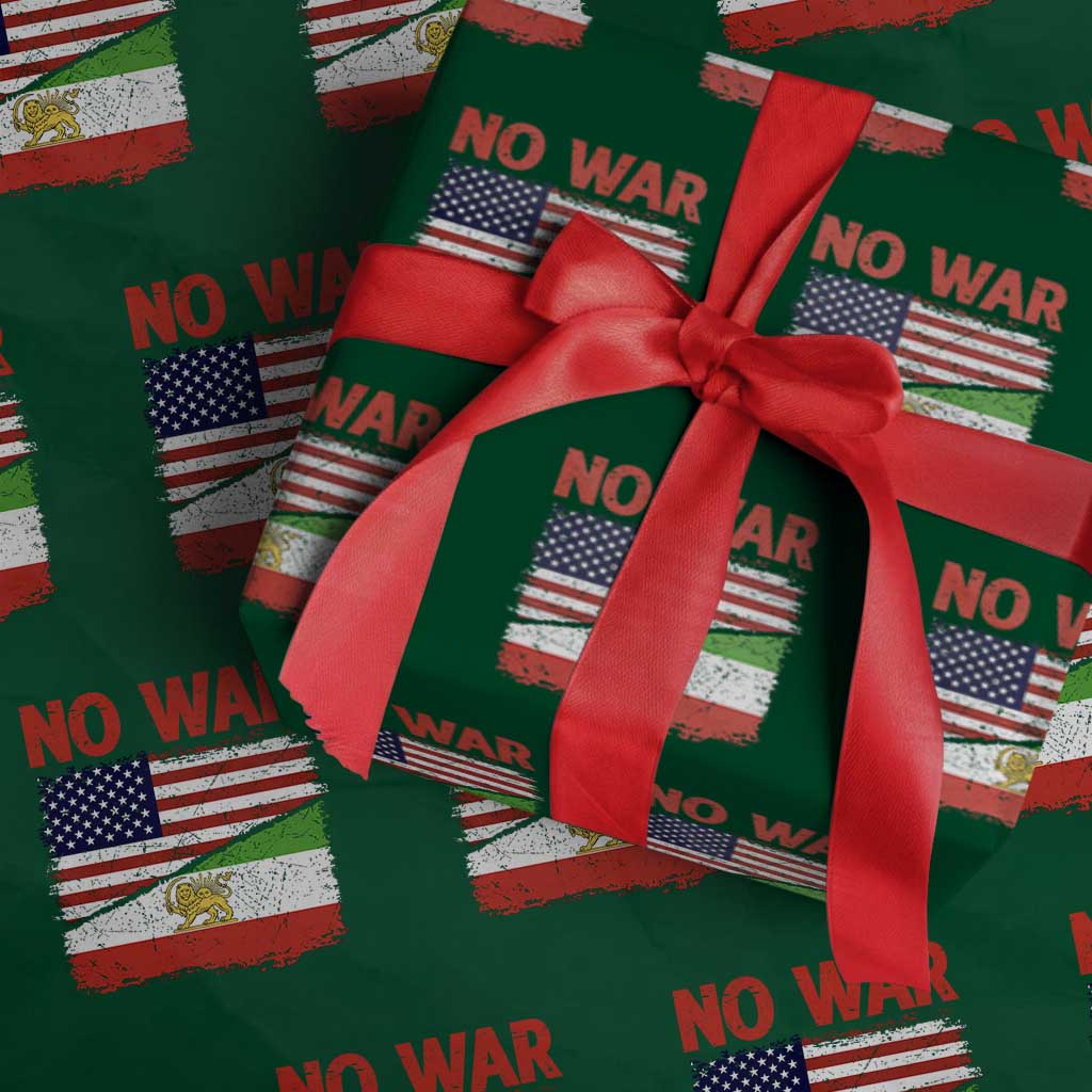 Free Iran Wrapping Paper Roll No War Peace American Iran Unity TS14 Green Print Your Wear