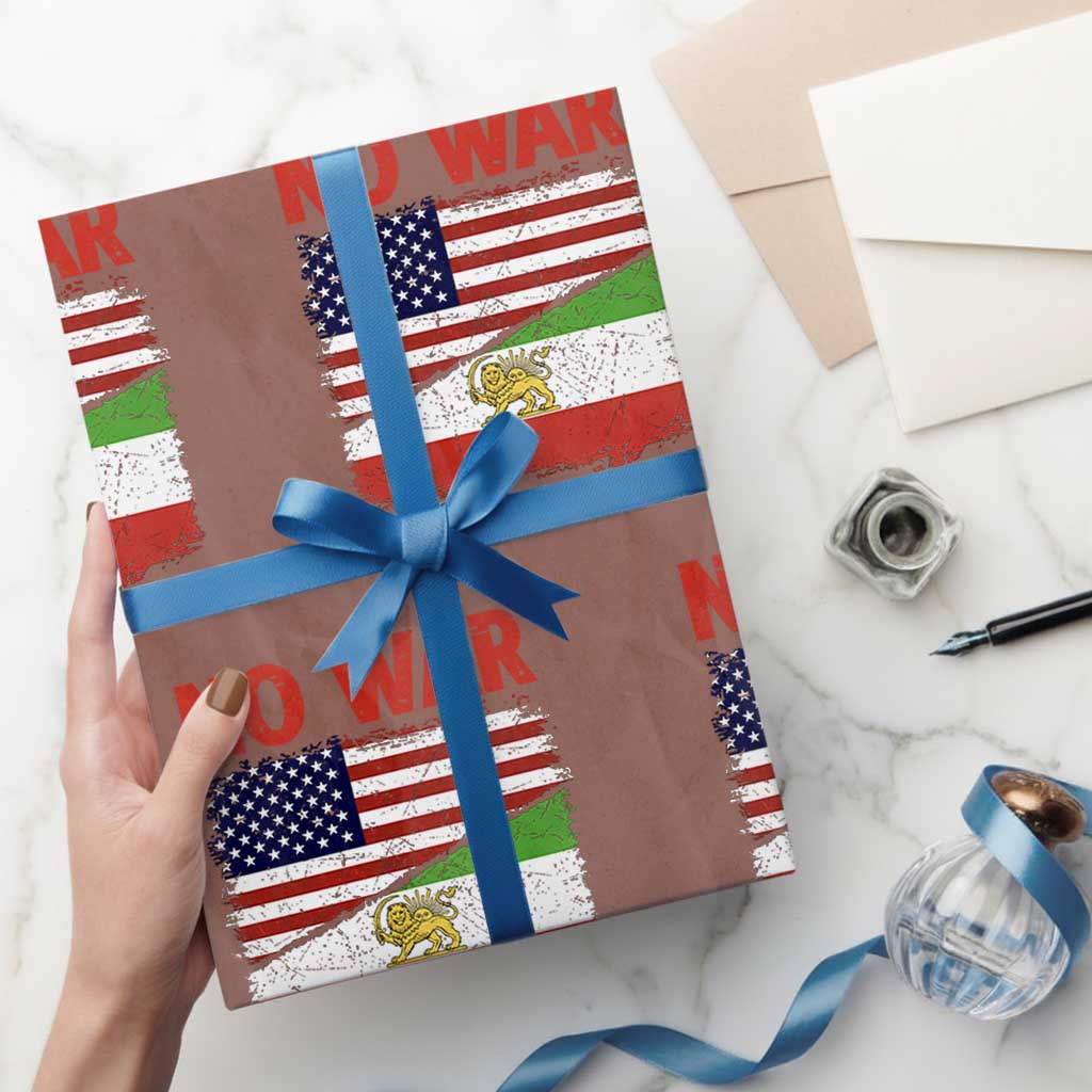 Free Iran Wrapping Paper Roll No War Peace American Iran Unity TS14 Mocha Print Your Wear