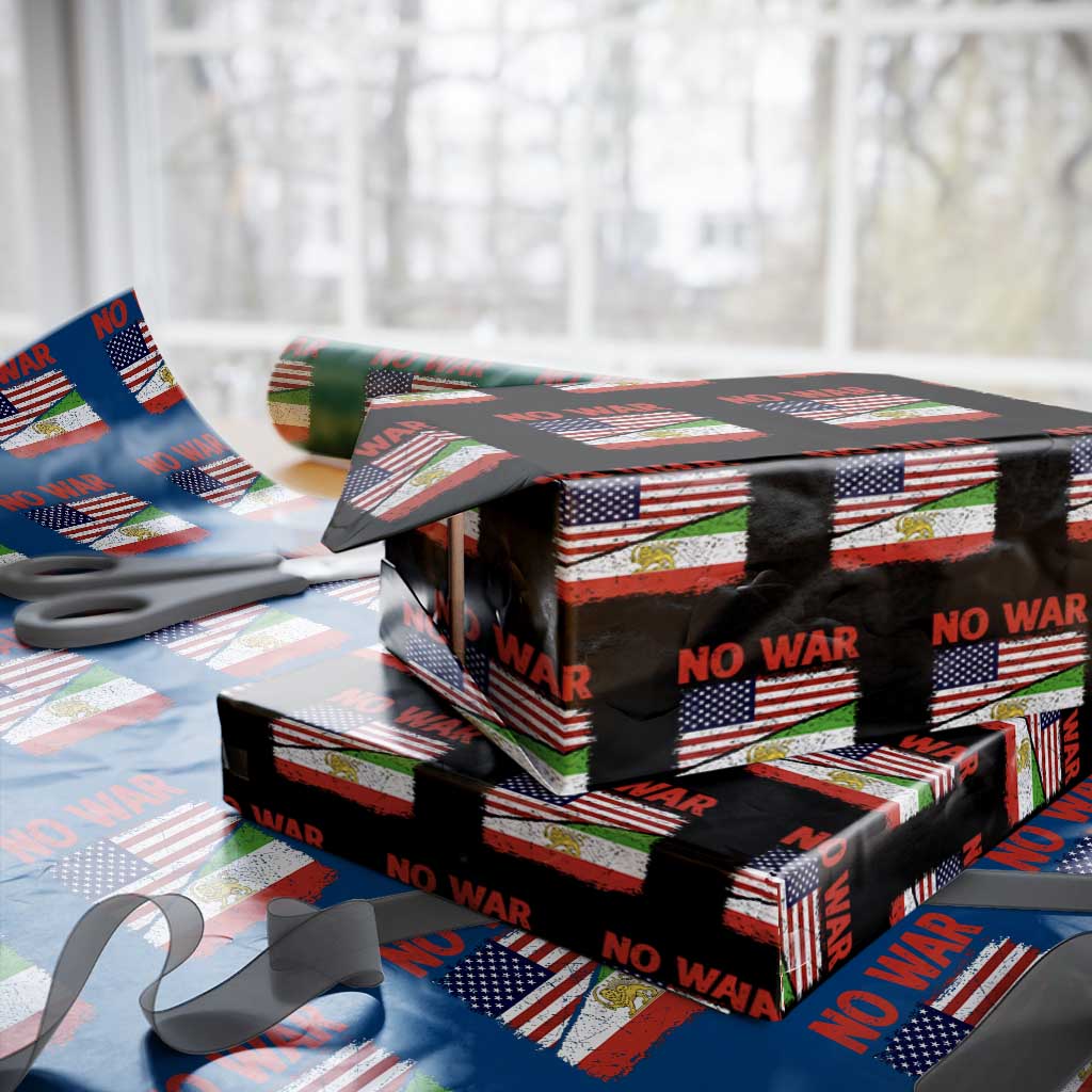 Free Iran Wrapping Paper Roll No War Peace American Iran Unity TS14 Black Print Your Wear