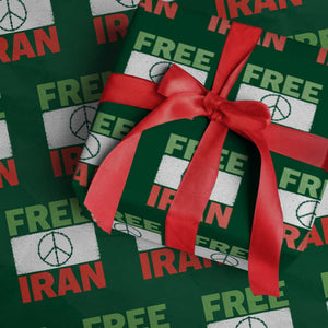 Free Iran Wrapping Paper Roll Stop War Barbed Wire Peace Sign TS11 Green Print Your Wear