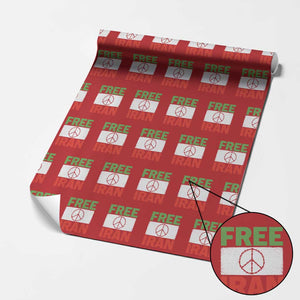 Free Iran Wrapping Paper Roll Stop War Barbed Wire Peace Sign TS11 Red Print Your Wear