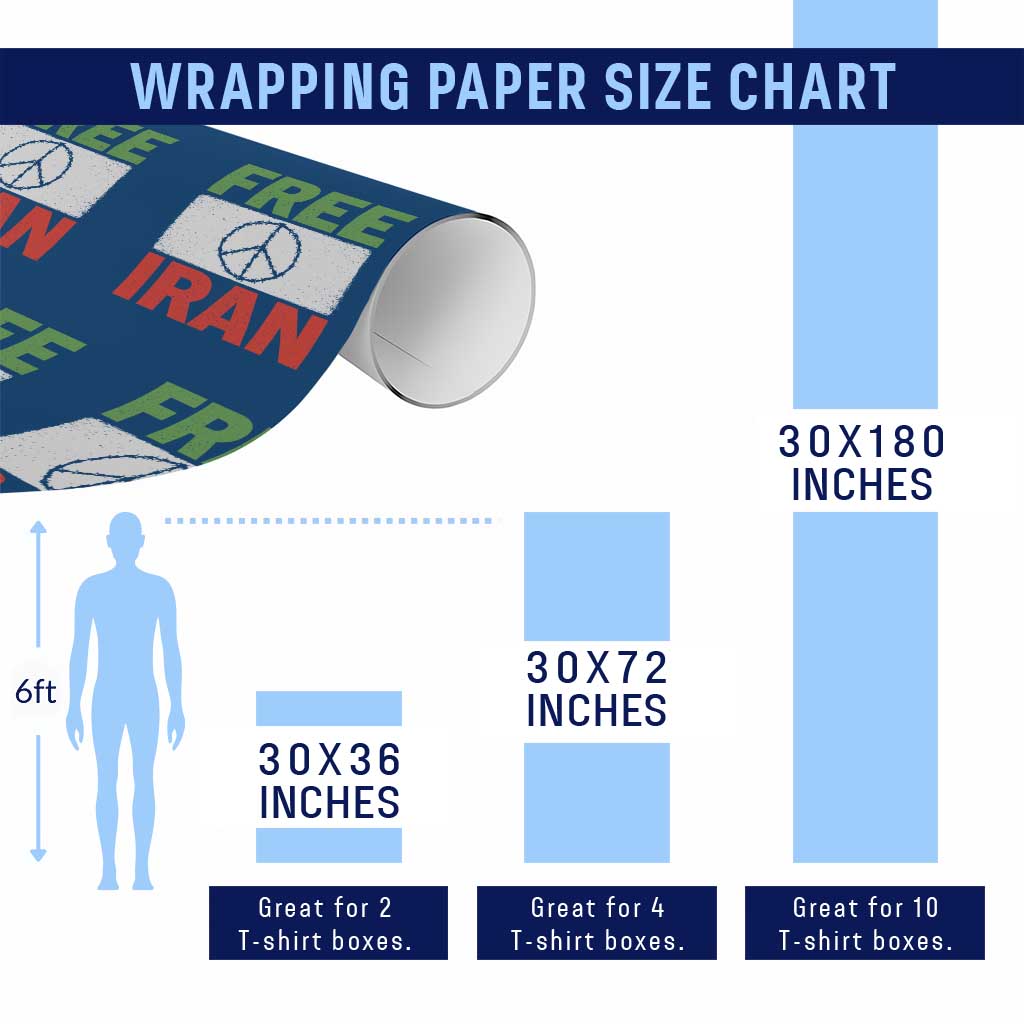 Free Iran Wrapping Paper Roll Stop War Barbed Wire Peace Sign TS11 Print Your Wear